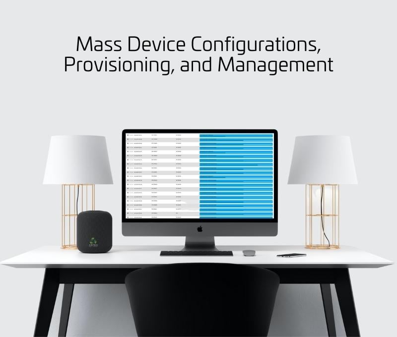 Mass device configurations, provisioning, and management on a desktop display